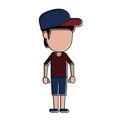 man wearing cap avatar head icon image vector illustration design