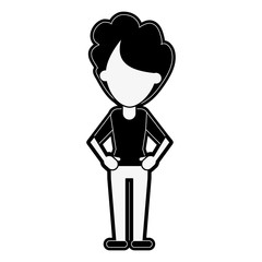 woman with hands on hips avatar full body icon image vector illustration design