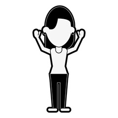 woman with hands on hips avatar full body icon image vector illustration design