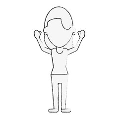 woman with hands on hips avatar full body icon image vector illustration design