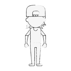 man wearing cap avatar head icon image vector illustration design