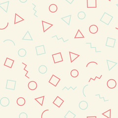 Memphis seamless pattern. Trendy memphis style. Vector background.
