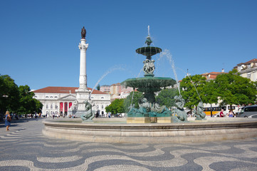 Fototapeta na wymiar Rossio Square in Lisbon
