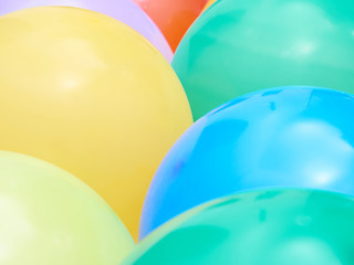 Balloons showing splendid colors closeup.