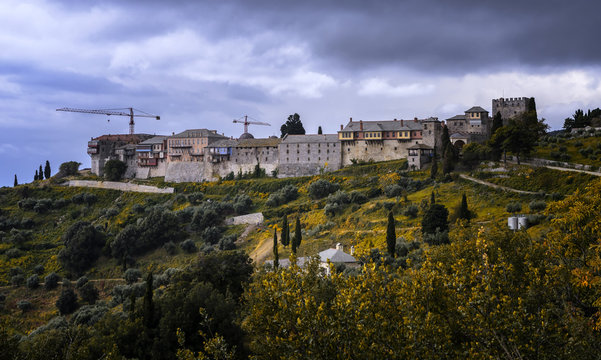 The monastery Megistis Lavras in mount Athos