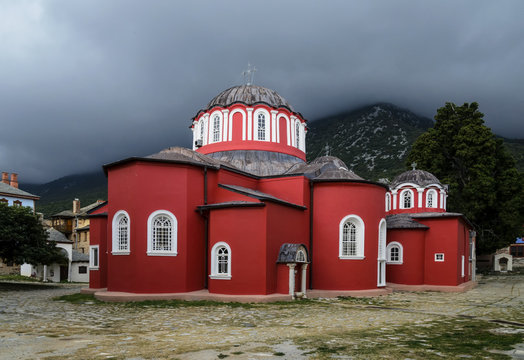 Katholikon or the central church, Great Lavra Monastery, Mount Athos, Halkidiki, Greece