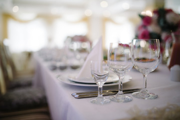 preparation banquet decoration table