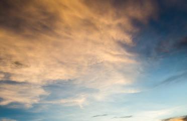 colorful dramatic sky with cloud at sunset.