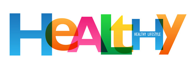 HEALTHY LIFESTYLE Vector Letters Collage