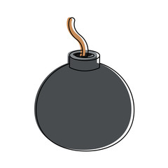 Fototapeta premium Round bomb explosive icon vector illustration graphic design