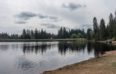 Fototapeta premium The Silberteich lake in Harz, Germany