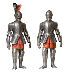 two knight armour suits, isolated - 179253414