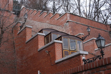 old funicular climbing up the castle hill in Budapest