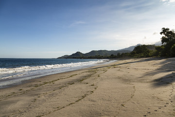 Afternoon light hitting an empty beach in Paga, East Nusa Tenggara, Indonesia.