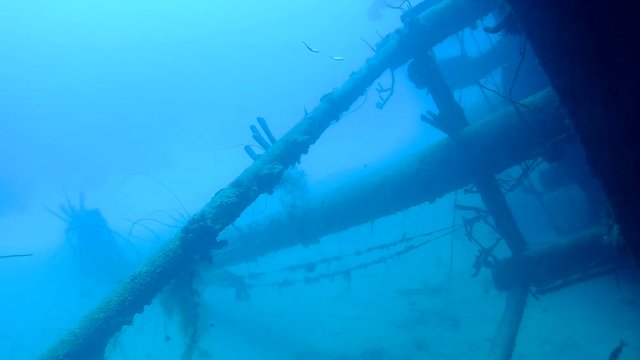 ship wreck Hilma Hooker Bonaire island caribbean sea underwater 1080P video
