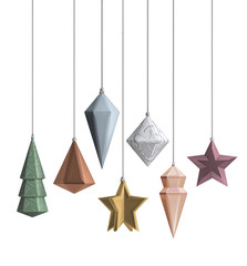 Modern design Christmas decoration metallic 3D