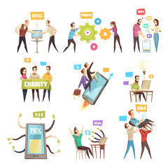 Set of Nine Crowdfunding Scenes