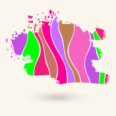 Striped hand drawn background.