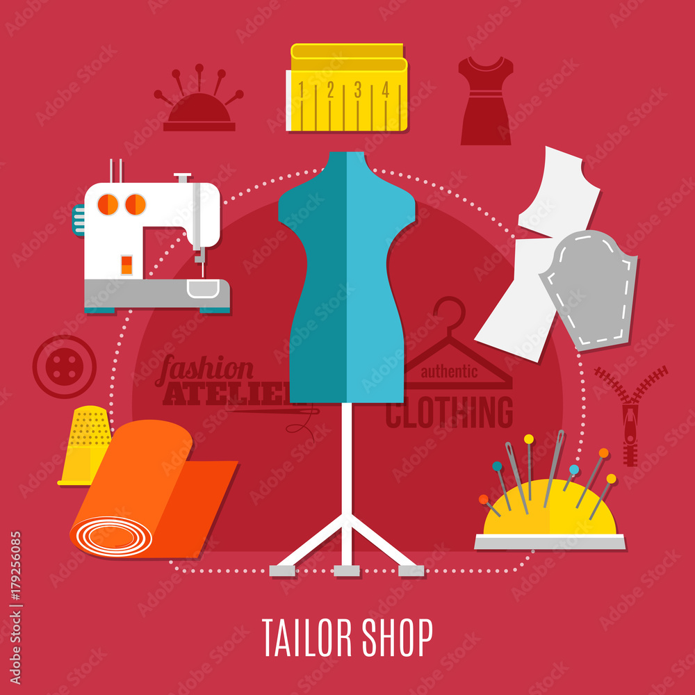 Poster Tailor Shop Concept