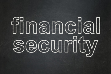 Obraz premium Security concept: text Financial Security on Black chalkboard background