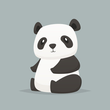 Cute panda vector isolated illustration