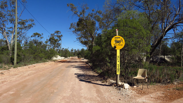 Busstop in the Australian Outback