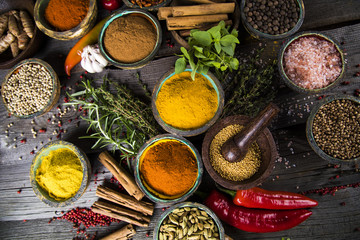 Various spices selection