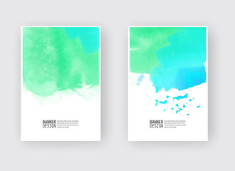 Watercolor design banners
