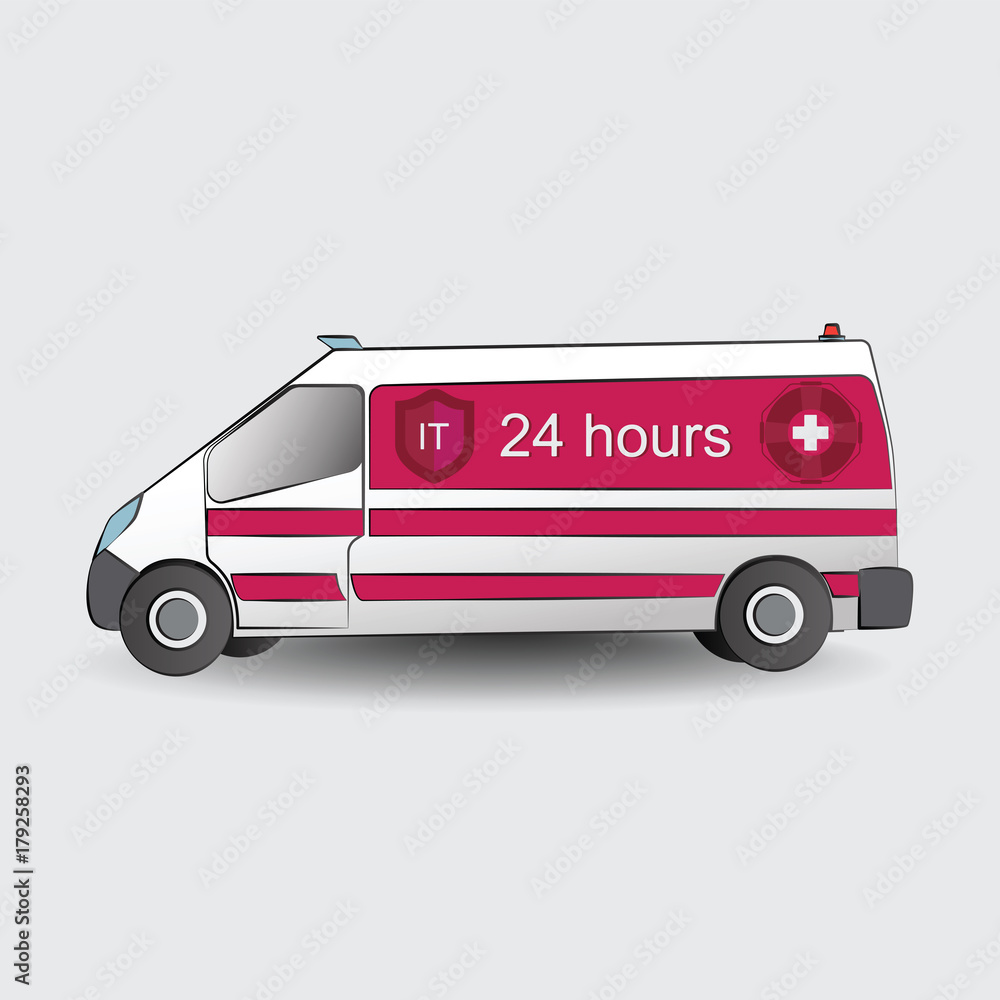 Aufkleber emergency computer help.the concept of computer repair. technical support 24 hours a day. protection