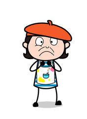 Scared Face - Cartoon Artist Vector Illustration