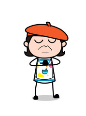 Doing Prayer - Cartoon Artist Vector Illustration