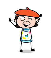 Joyful Face Expression - Cartoon Artist Vector Illustration