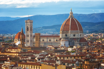 Fototapeta na wymiar Florence Duomo. Basilica di Santa Maria del Fiore (Basilica of Saint Mary of the Flower) in Florence, Italy