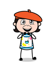 Innocent Smiling Face - Cartoon Artist Vector Illustration