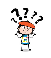 Confused Face - Cartoon Artist Vector Illustration