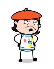 Talking in Aggression - Cartoon Artist Vector Illustration