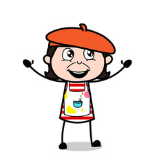 Joyful Laughing Face - Cartoon Artist Vector Illustration