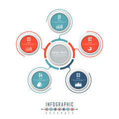 Vector timeline infographics template for chart, diagram, web design, presentation, workflow layout