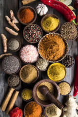 Various spices selection