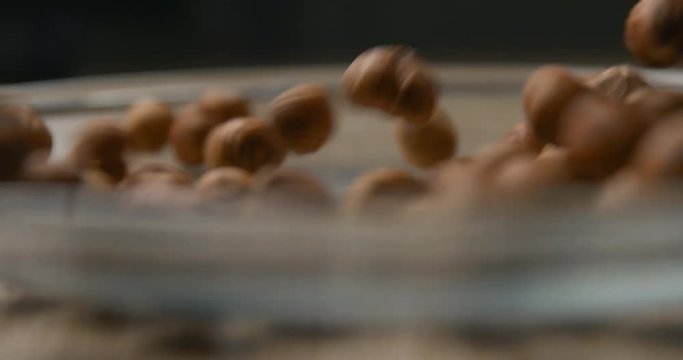 Nuts falling slowmotion &ndash; orginal file&nbsp;: 4K DCI, PRO RES 444, 12 bits