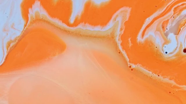 Orange and white creamsicle 2 vibrant bright paint and oil color swirls entropy