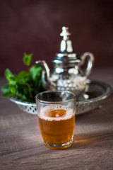 close up of traditional moroccan tea