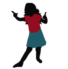  silhouette little girls playing