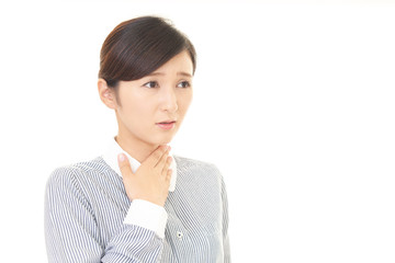 風邪に罹患した女性