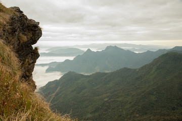 landscape mountains at phu chi fah Chiang rai, Thailand