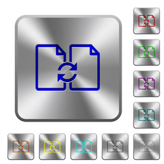 Swap documents rounded square steel buttons