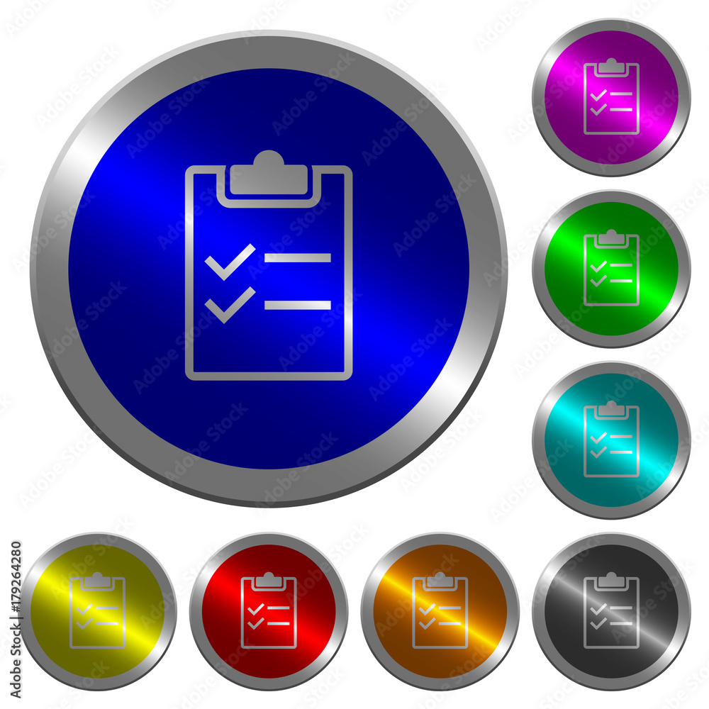Poster checklist luminous coin-like round color buttons