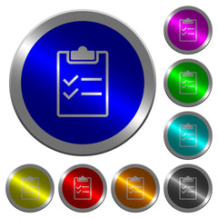 Checklist luminous coin-like round color buttons