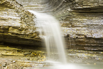 mountain waterfall net slow calm water and white milky color sense of peace of mind