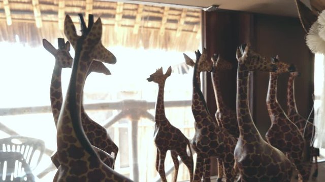 African Wooden Handmade Girafs